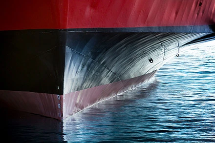 the bow of a large vessel